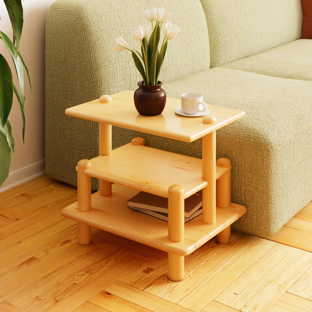 Bijzettafel van hout, kleur lichtbruin