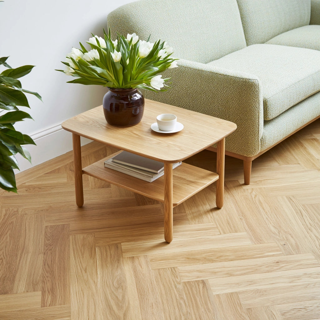 Bijzettafel van hout, kleur lichtbruin