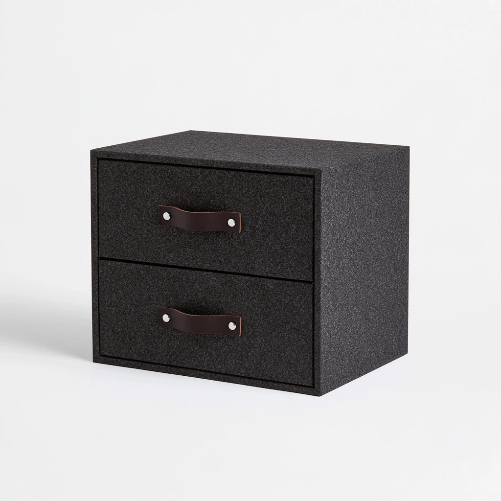 Opbergbox met twee niveaus, kleur donkergrijs