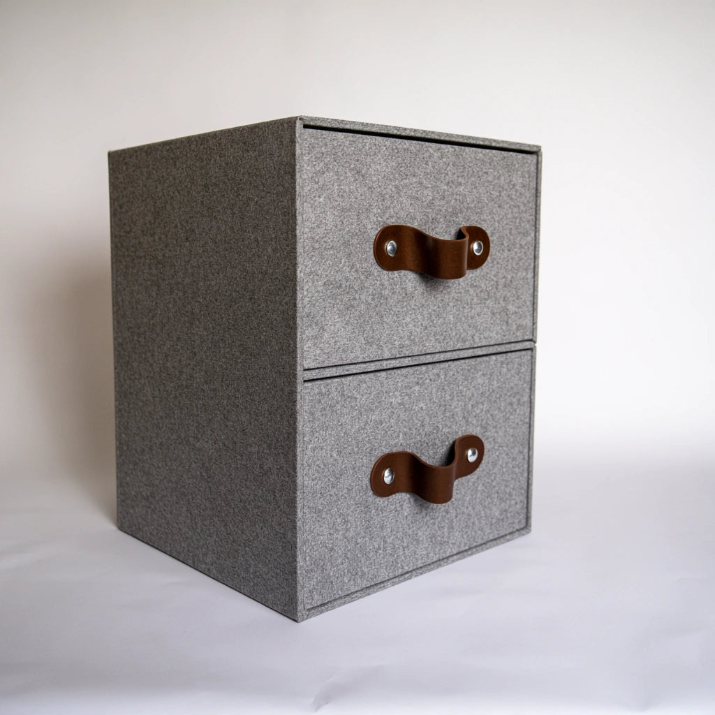 Opbergbox met twee niveaus, kleur donkergrijs