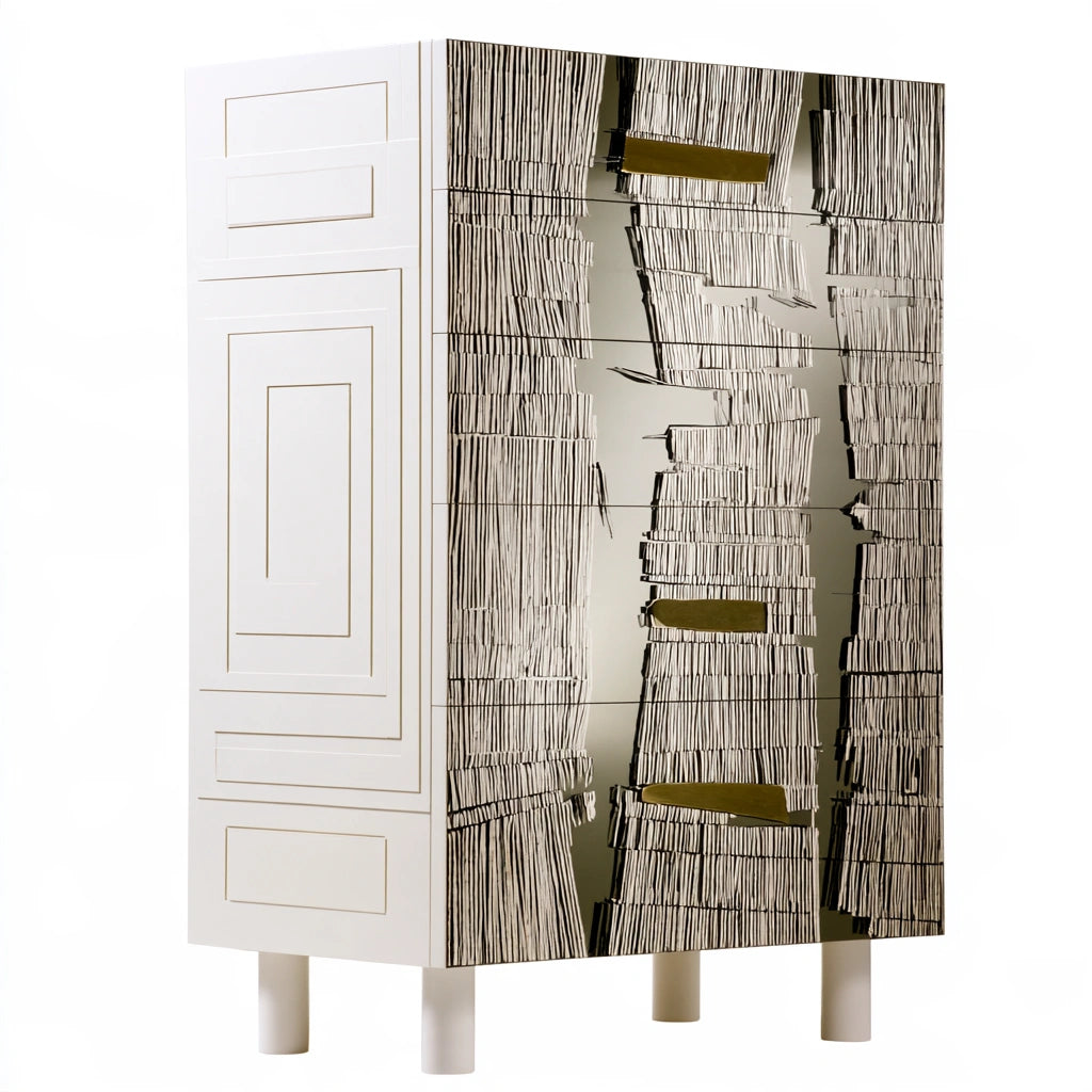 Opbergkast met vijf lades, kleur wit